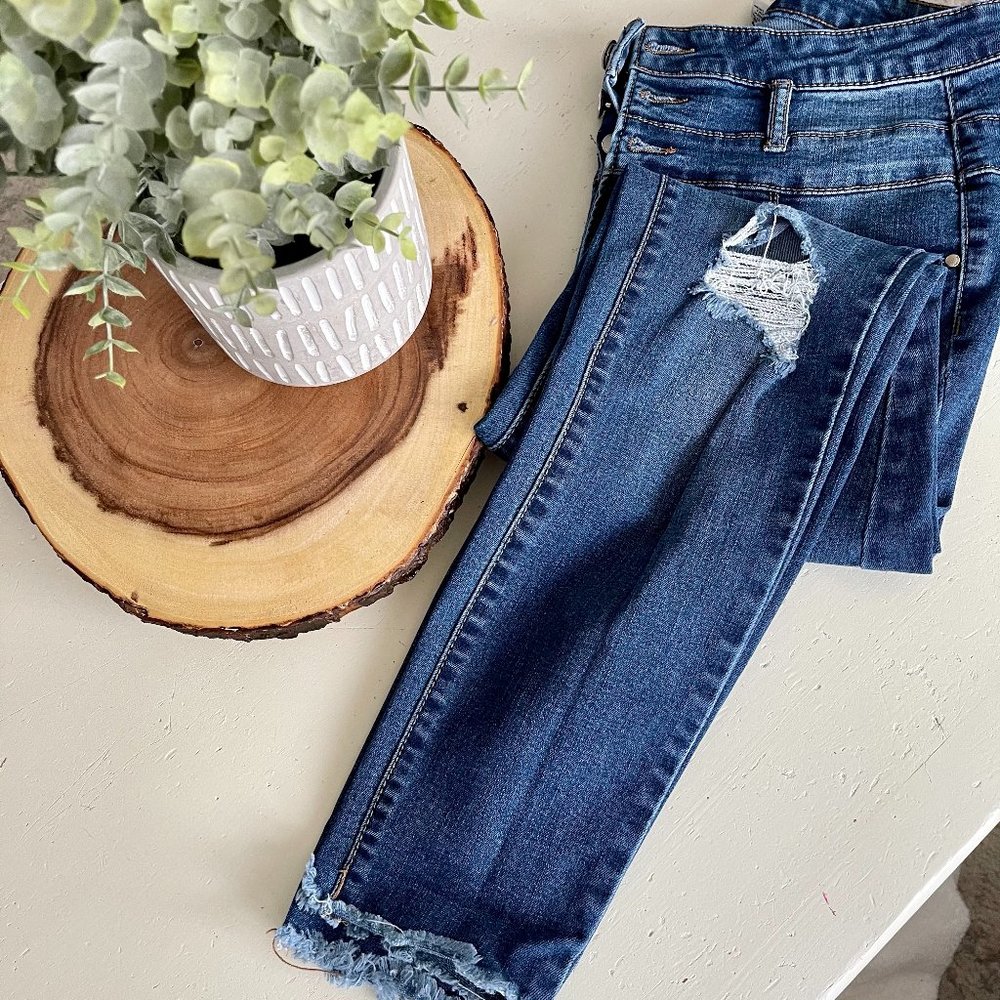 Charlotte Russe High Rise distressed skinny jeans